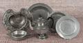 Seven pieces of Continental pewter
