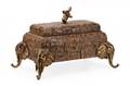 Maitland Smith Wood  Gilt Bronze Elephant Box