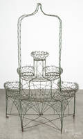 Victorian painted wire plant stand