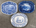 Three Staffordshire platters