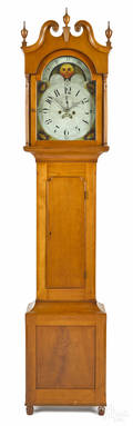 Pennsylvania Federal cherry tall case clock ca 1815
