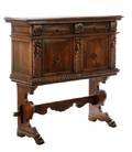 Italian Baroque Style Walnut Cabinet on Stand