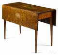 Federal birdseye maple drop leaf table early 19th c