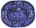 Blue Staffordshire platter 19th c