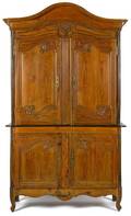 French threepart pine wardrobe