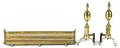 Pair of Federal brass lemon top andirons