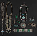 Group of sterling and turquoise jewelry