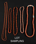 Nine coral necklaces
