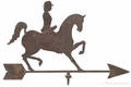 Sheet iron horse and lady rider weathervane early 20th c