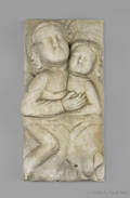 Carved marble relief of a sleeping mother and child early 19th c
