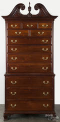 Pennsylvania Chippendale cherry chest on chest