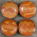 Four Greg Shooner redware plates