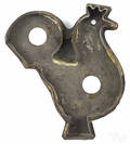 Tin sheet iron rooster cookie cutter 19th c