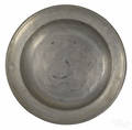 Albany New York pewter charger ca 1800