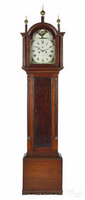 New England Federal mahogany tall case clock ca 1805