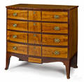 Important Portsmouth New Hampshire Federal mahogany and birch bowfront chest of drawers ca 1810