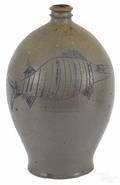 New Jersey or New York ovoid stoneware jug 19th c