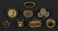 Eight 14K yellow gold Victorian pins of various styles