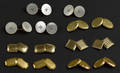 Five sets of 10K yellow gold cuff links