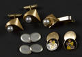 Three sets of 14K yellow gold cuff links