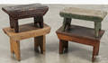 Four pine footstools