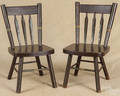 Pair of Pennsylvania painted childs plank seat arrowback chairs