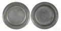 Two Connecticut pewter deep dish chargers