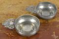 Two New England pewter porringers