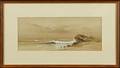 Two watercolor coastal scenes by Edwin Harris and Frances Adams 6 12 x 16 12 and 8 12 x 13
