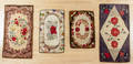 Four American hooked rugs with rose decoration