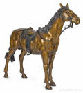 Life size patinated bronze horse