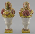 Pair of chalkware compotes 19th c