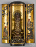 Japanese lacquered traveling shrine or  Zushi
