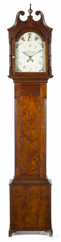 Pennsylvania walnut tall case clock