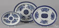 Two Chinese export blue Fitzhugh platters