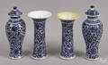 Chinese blue and white porcelain fourpiece miniature garniture set 19th c