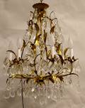Vintage Italian 6 Light Gilded Chandelier