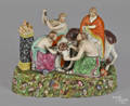 Staffordshire pearlware figural group of the Sacrifice at Lystra 19th c
