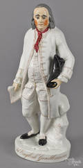 Staffordshire figure of Benjamin Franklin 19th c