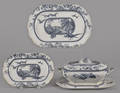 Four pieces of Woodland pattern ironstone