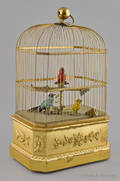 French coin operated bird in cage music box