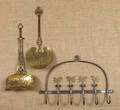 Contemporary iron and brass utensil rack