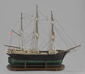 Carved and painted ship model of an American frigate