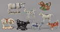 Eight figural cow creamers