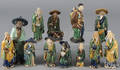 Twelve Chinese mud men figures