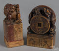 Two Chinese carved stone chops