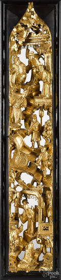 Chinese carved giltwood panel