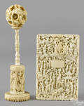 Chinese carved ivory card case late 19th c