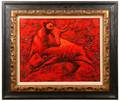 Roy Steinberg Modern Bull Oil on Board Painting