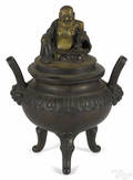 Chinese bronze censer with a Buddha
